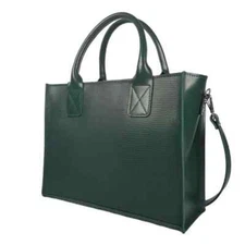 Handmade Women's GENUINE Leather Shopper Green Shoulder Bag Tote Office Handbag