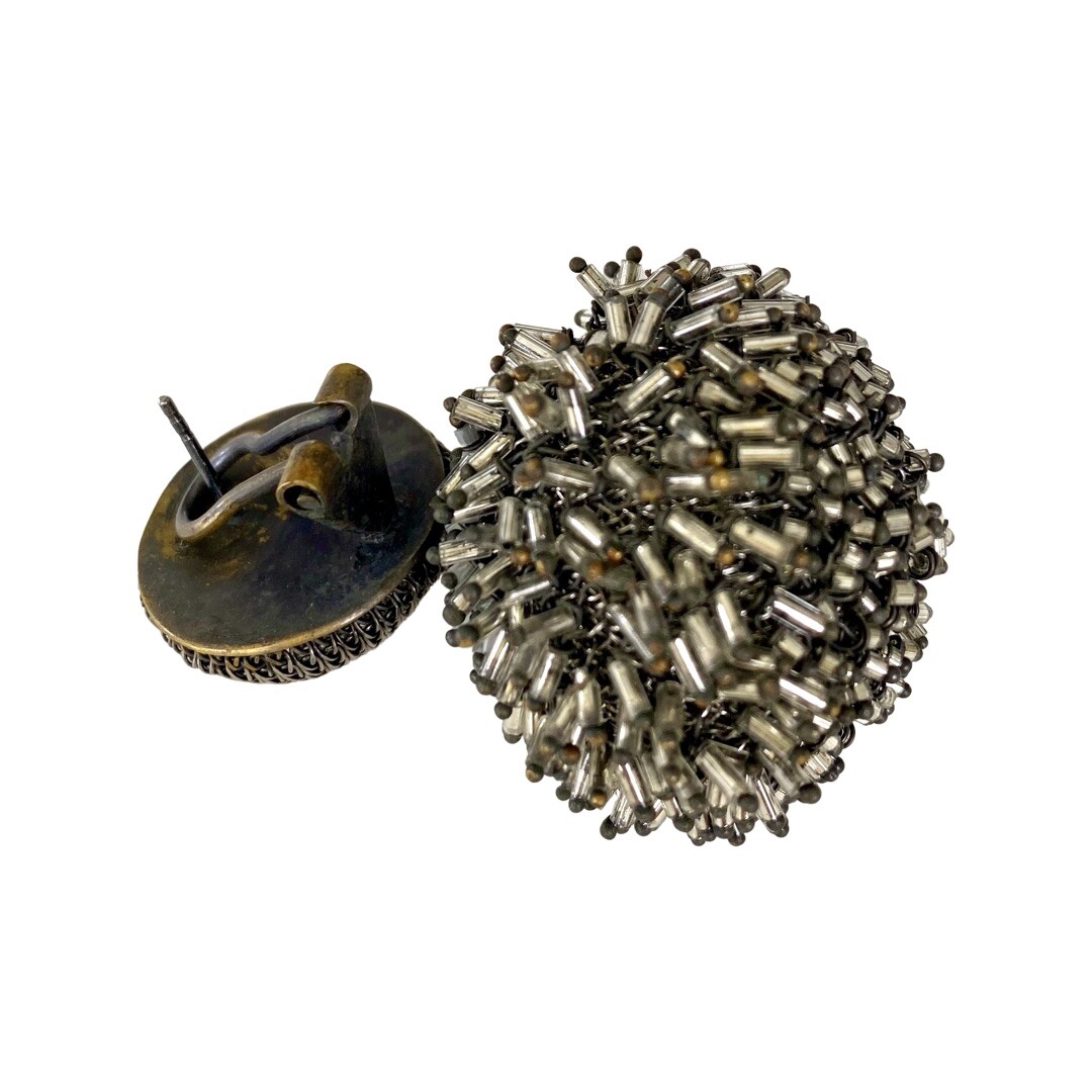 Large Silver Beaded Dangle earrings Handmade. Fam… - image 6