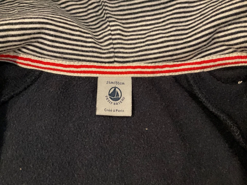 Petit Bateau Sudadera con Capucha Polar Azul Marino 24mo Foto 3 de 3