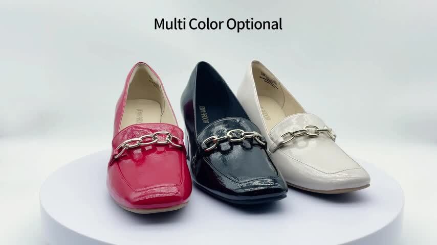 Fashion Women Block Heels Pumps Square Toe Business Office Work