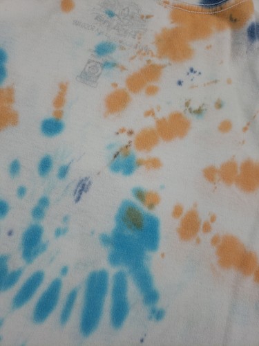 Prana "Wise Ass" Logo Short Sleeve T-shirt XL Mens Blue Orange Tie-dye - Picture 14 of 18