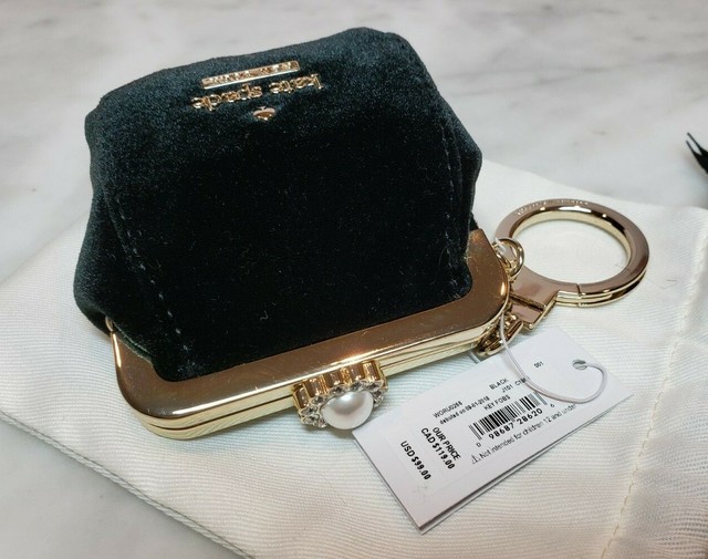 NWT Kate Spade Black Velvet Coin Purse Key Fob Key Chain 99 eBay