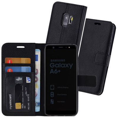 Hülle Tasche Schutzhülle Book Style Wallet Case für Samsung Galaxy A6 Plus 2018