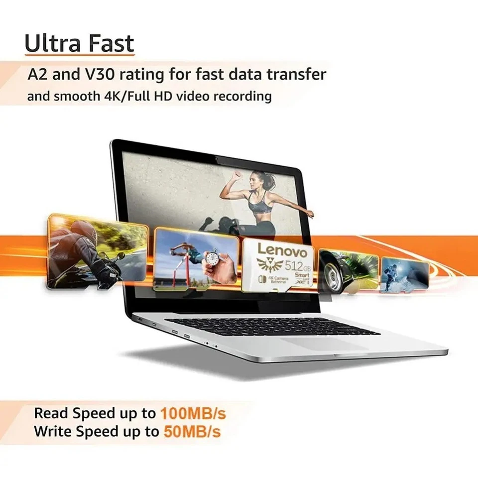 Lenovo 2TB Micro SD Card High Speed Flash TF Memory Card Nintendo Switch - Image 3 of 4