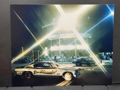VRHTF NHRA ''DON SCHUMACHER CUDA FUNNY CAR UNDER THE LIGHTS AT OCIR CA'' 8'' X 10''