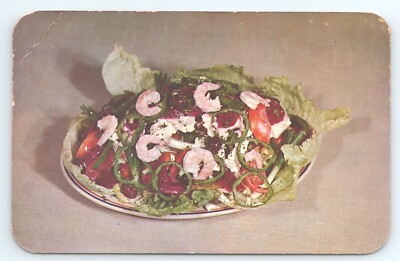 Postcard Louis Pappas Famous Riverside Cafe Lounge Seafood Salad Tarpon Springs
