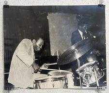ELVIN JONES B&W Vintage Photo at The Village Vanguard, March 19, 1968