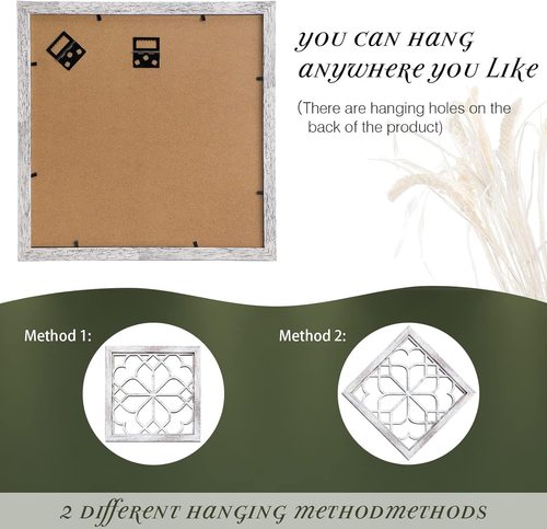 4 Pcs 12 X 12 Inch Square Decorative Mirrors for Wall Rustic Living Room Mirror - Picture 3 of 7