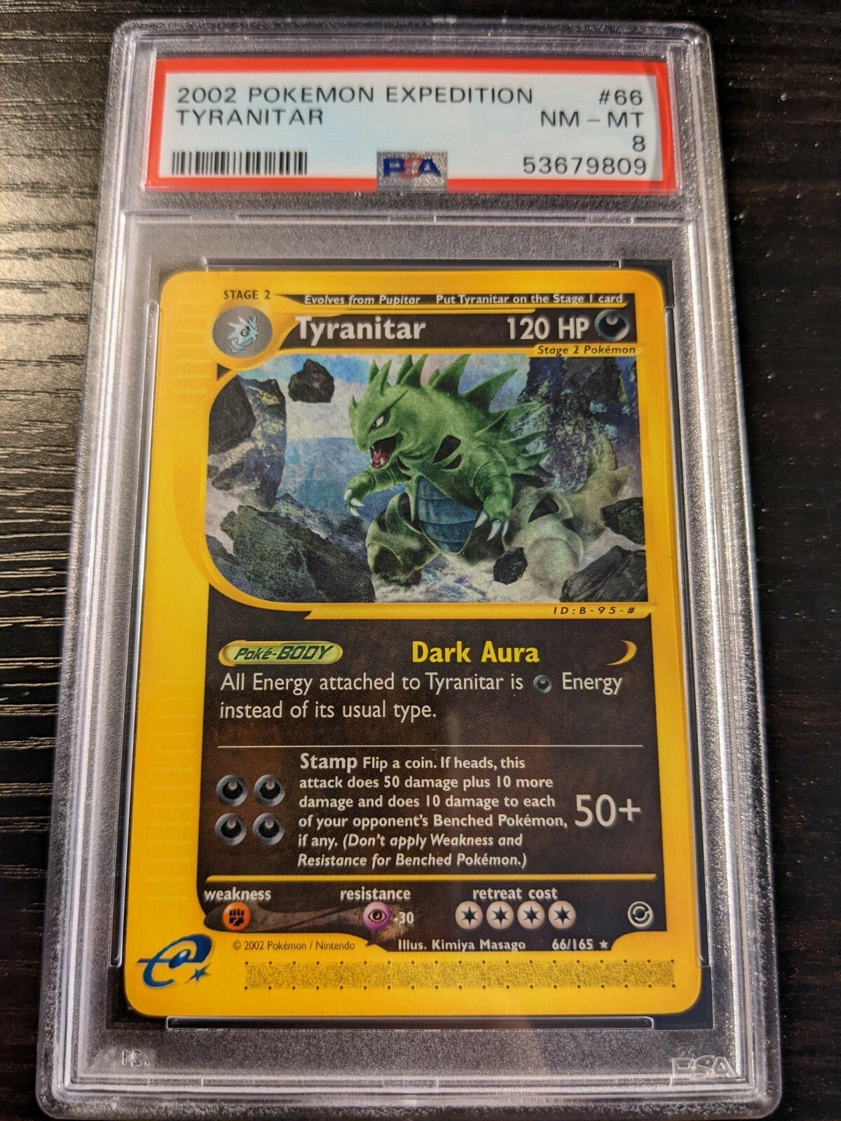 PSA 8 NM - MINT - TYRANITAR 66/165 - 2002 Pokemon Expedition Rare #66 - LOW POP!