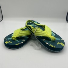 Cat Jack Toddler Green Alligator SHAWN Flip Flop Sandals L 9/10 NWT