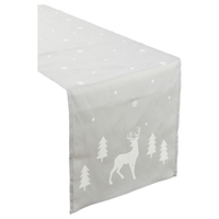 TischläUfer Tischdecke 40X160Cm Grau Rentier Tanne Schneeflocken Weihnachtsdeko