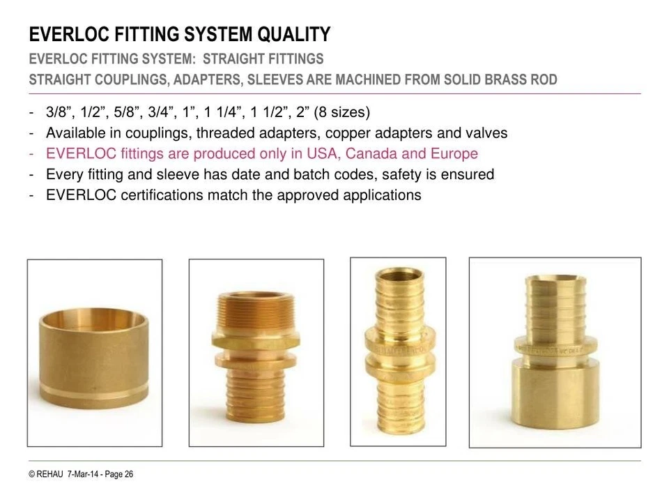 Brass 3/4" REHAU Everloc x 1" MS, 3/4" FS ASTM F2080 - Article ID# 260837-101 - Image 2 of 3