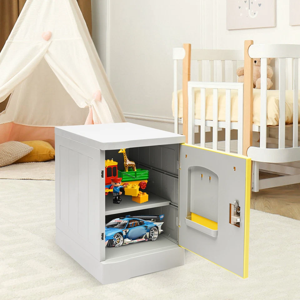 19-дюймовый запираемый шкафчик для хранения прикроватный шкафчик комод шкафчик с ключами для дома офиса - Изображение 4 из 4