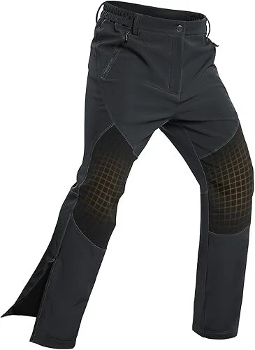 Moosehill Mens-Snow-Ski-Pants-Fleece-Lined-Pants Waterproof Winter 38x30 Black