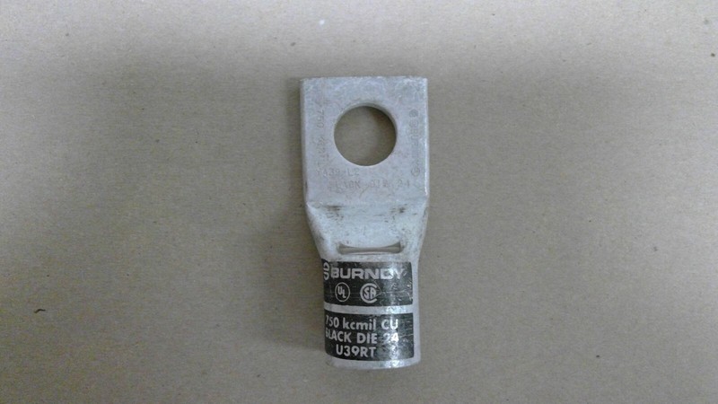 6 Each Unused Burndy Hylug YA39L2 One Hole Hylug 750 kcmil 7/8" Stud