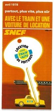 SNCF Prospekt Französische Eisenbahnen Mietwagen Information Preistabelle 1978