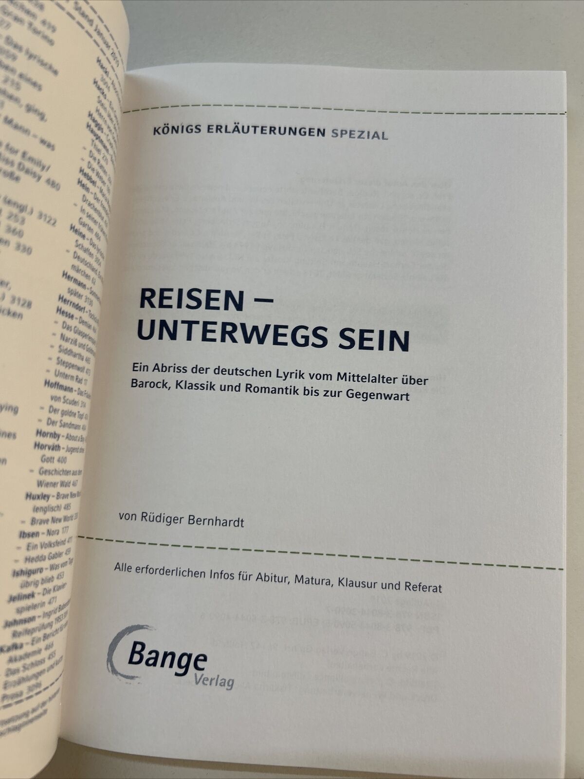 Thumbnail - Reisen - Unterwegs Sein. Lyrik Vom Barock Bis Zur Gegenwart | Buch |