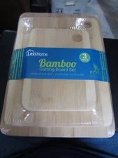 Pack of 3 LexiHome Bamboo Cutting Boards Set