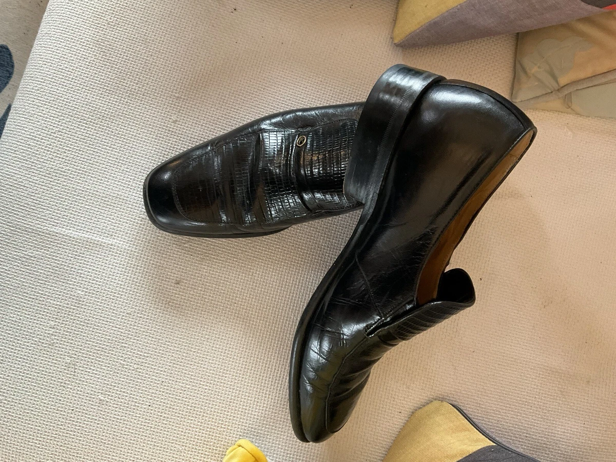 ROLAND CARTIER Black All Leather Slip On SHOES Size 43 9 Uk