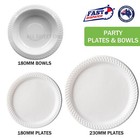 Party White Plastic Plate Dinner Picnic Round Bowls Catering 180/230mm BULK AU