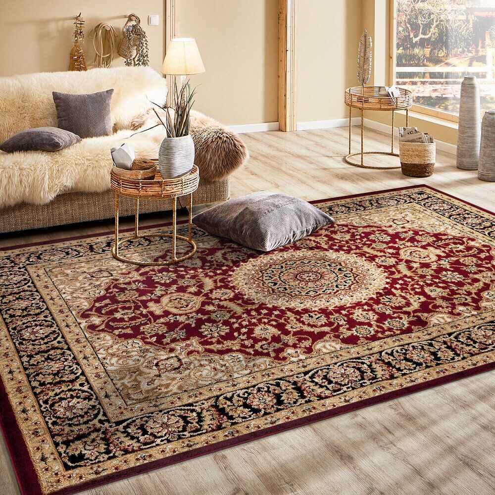 Traditional Oriental Medallion Area Rugs Burgundy Rug Living