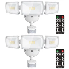 Ustellar 1/2Pack 55W LED Security Lights Motion Sensor Light with Remote Control