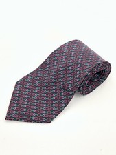 Daks London Tie, Pure Silk, Black with Chain Pattern - Made in France - 10cm