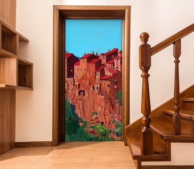3D Rotes Haus C105 Türbild Wandbild Wandtattoo Türaufkleber Allan P Sinsin