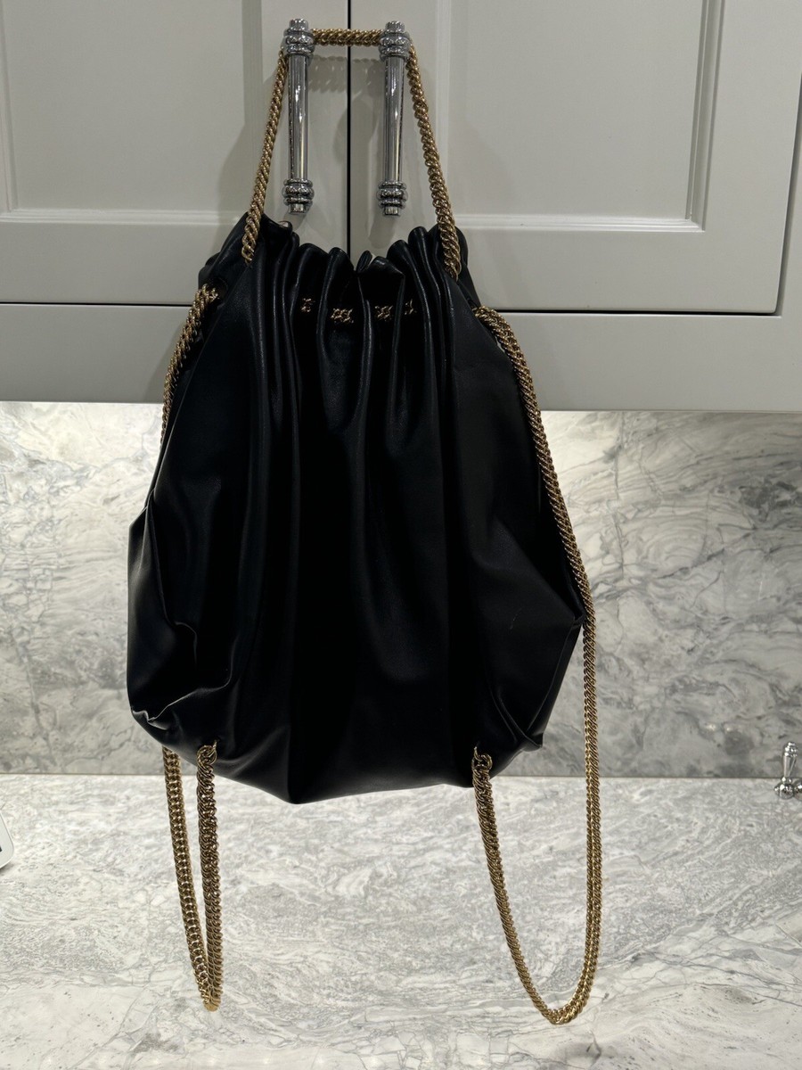New 2 Way Stella Mccartney Black Leather Handbag Backpack Gold Hardware Keychain | eBay New 2 Way Stella Mccartney Black Leather Handbag Backpack Gold Hardware Keychain | eBay