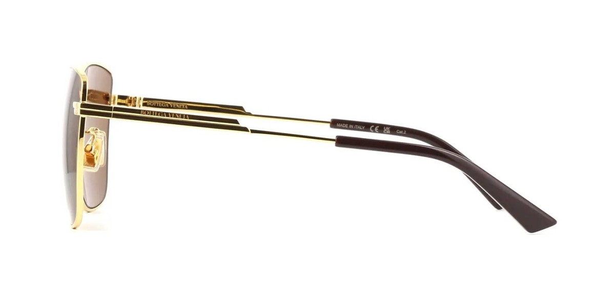 Bottega Veneta BV1237S 002 Square Sunglasses - Gold\\Brown Bottega Veneta Square Rectangle Sunglasses Gold/Brown  main image 2