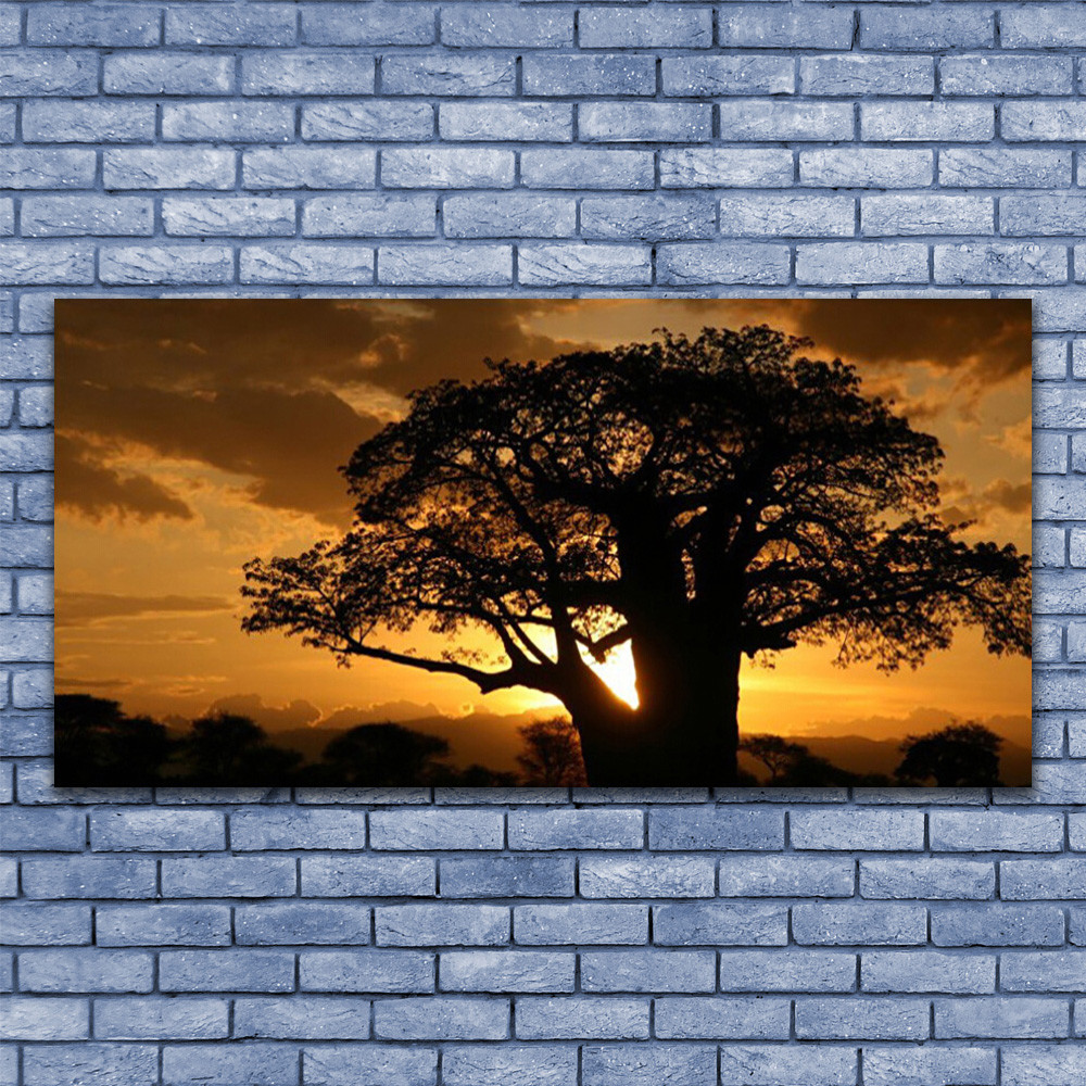 Impression sous verre nature arbre 140x70 cm pour une décoration de chambre zen