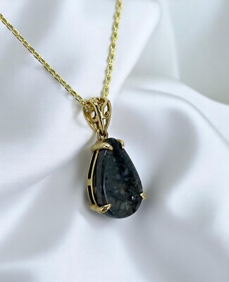 Luna Bella Moon Pendant I Genuine Lunar Meteorite Jewelry I  14Kt Gold - TOP