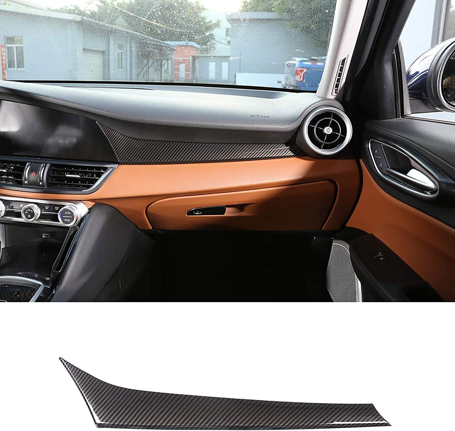 For Alfa Romeo Giulia ABS Inner Co-Pilot Dashboard Moulding Cover Trim 2017-2022