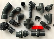 PVC Rohr Fitting Kugelhahn Winkel Muffe Bogen T-Stück Schlauchtülle klebe 50mm
