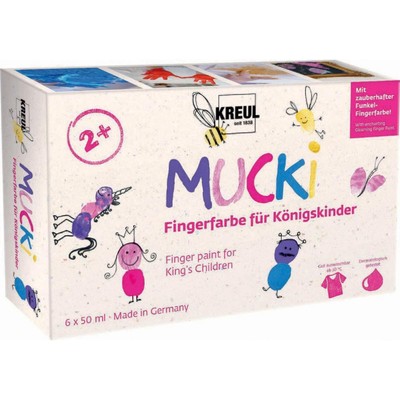 6 Kreul Mucki Königskinder Fingerfarben Farbsortiert 6 X 50,0 Ml 23051 (40007981