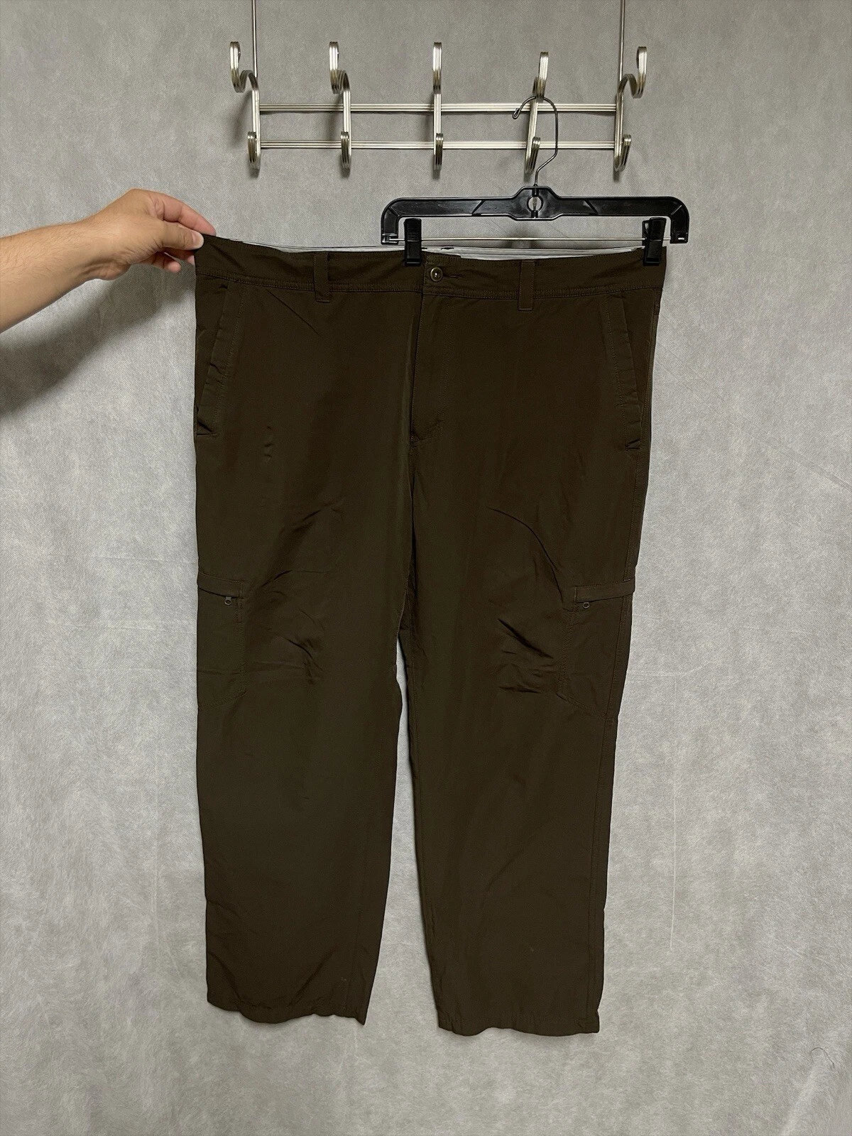 Mountain Hardwear Pant Men 42X30 Brown Cargo Nylon Finder Trekking Climbing Hike