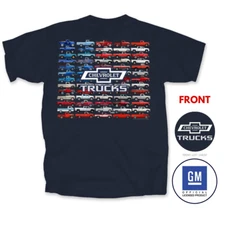 Chevrolet Chevy Trucks American Flag Men's T-Shirt Silverado Official Licensed
