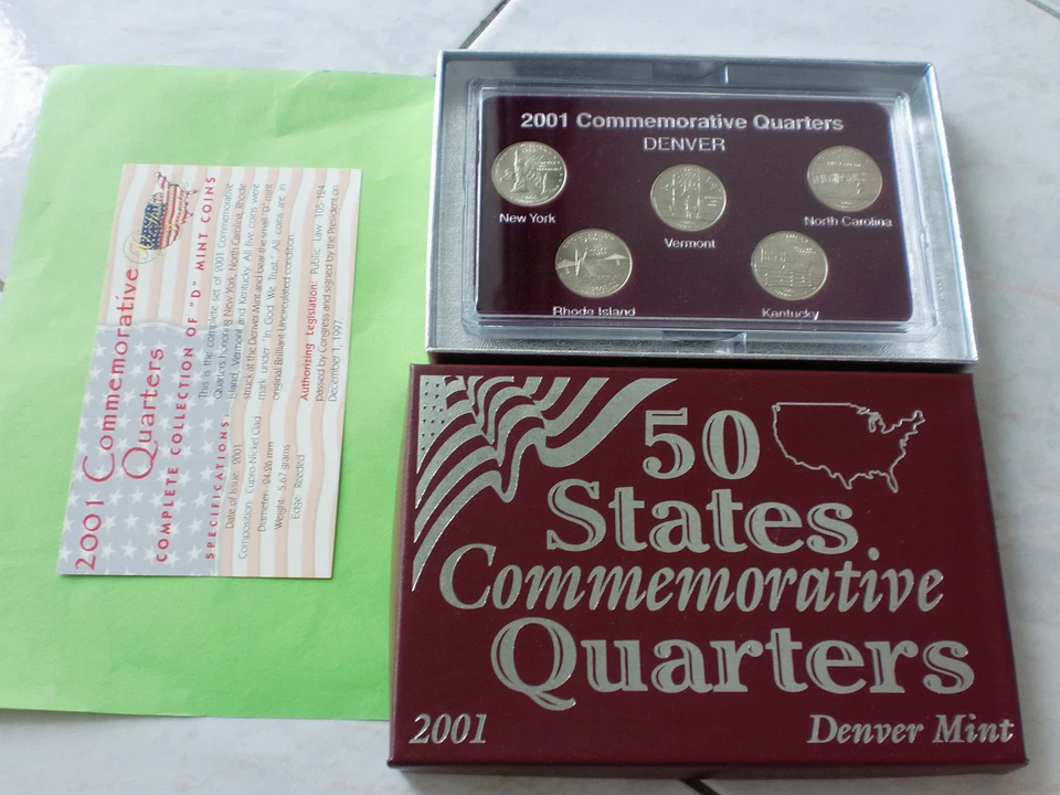 2001 US States Quarters Commemorative, Denver Mint Edition, 5 coins - Image 3 of 4