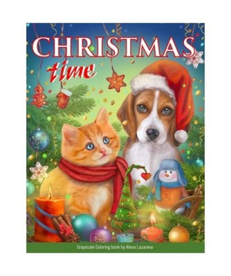 Christmas Time. Grayscale Coloring Book.: Adult Coloring Book. 