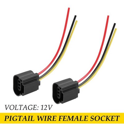 2X Front Turn Light Signal Bulb H13 9008 Socket Harness Wire 12V Car Accessories