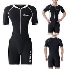 Men Swimsuit Beach Bodysuit Workout Jumpsuit Sun Protection Adult Rash Guard