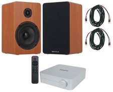 2 Rockville RockShelf 58C 360w 5.25" Wood Bookshelf Speakers Bluetooth/Wifi Amp