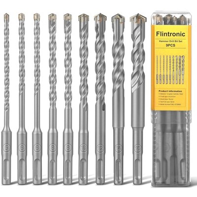 Vielseitiges 9-teiliges SDS Plus Bohrer Set - Geeignet für Holz und Metall