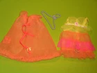 Vintage BARBIE NIGHT CLOUDS #1841 YELLOW ORANGE PINK NIGHTIE + FRANCIE ROBE