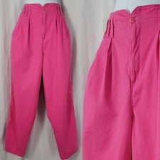 Vintage Hunt Club Hot Pink Chinos w High Waist Pleats Size 12