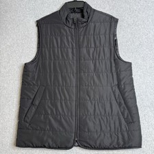 Marc Anthony Luxury Puffer Vest Black Men’s M Lightweight Quilted Full Zip EUC