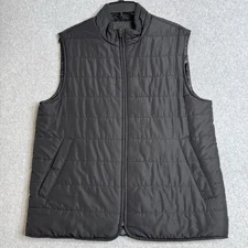 Marc Anthony Luxury Puffer Vest Black Men’s M Lightweight Quilted Full Zip EUC