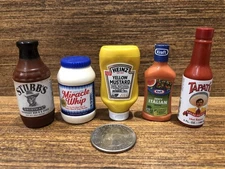 Zuru Mini Brands Condiments BBQ Mayo Mustard Hot Sauce, Barbie Food Diorama