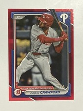Justin Crawford 2024 Bowman Paper Prospects Red 2/5 Phillies #BP-17