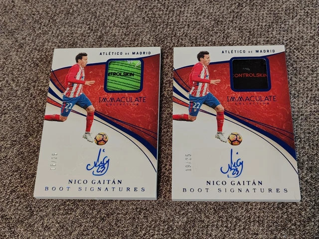 2020 Panini Immaculate Boot Signatures Sapphire #18/25 & #19/25 Nico Gaitan ⚽